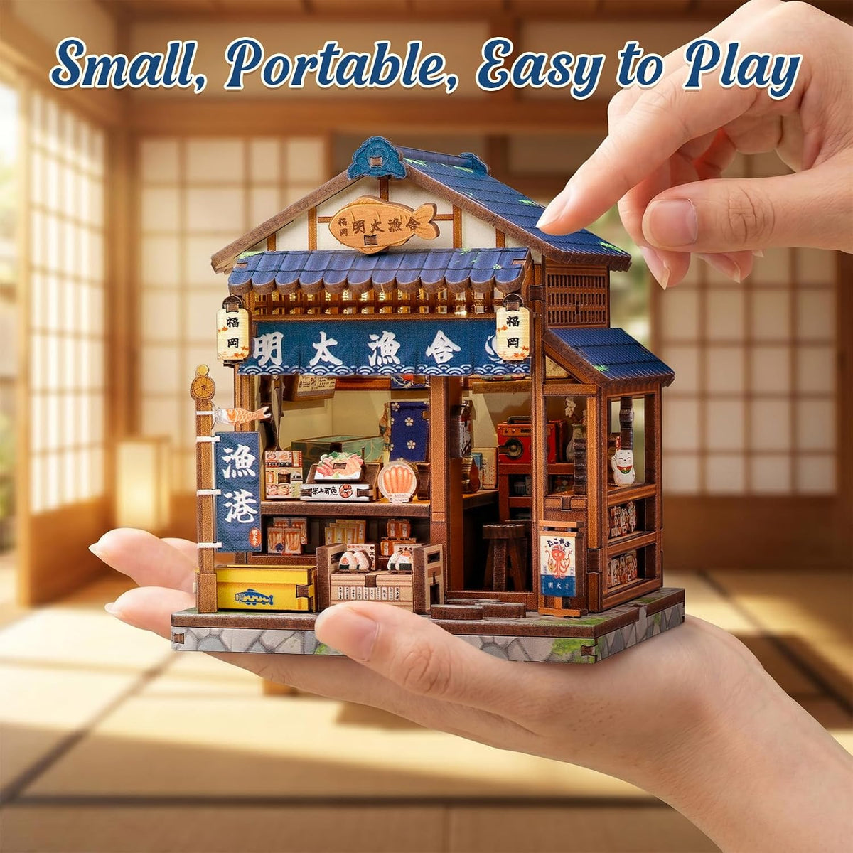 Owl Bookstore Book Nook Kit, 3D Wooden Puzzles with LED - Fukuoka Mentaiko Kitchen - image 3
