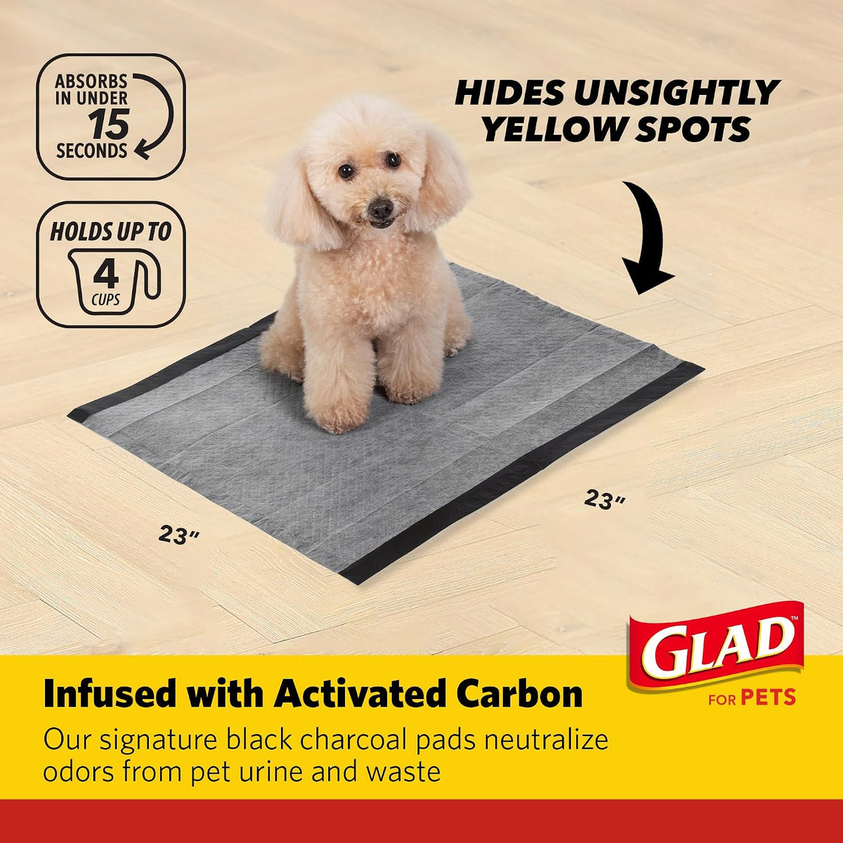 Glad for Pets, Activated Carbon Disposable, Dog Pee Pads - Large / 200.0 - image 2