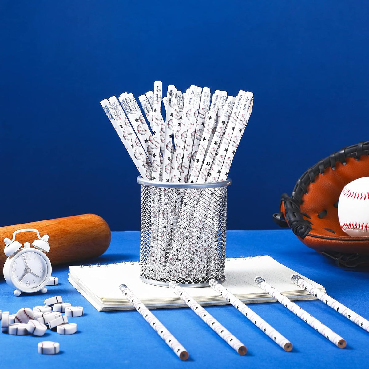 Tinlade 72 Pcs Sports Pencils and Erasers for Boys, Party Favors – Fun for Kids & Family - Baseball - image 4