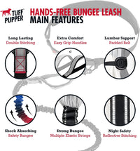 Tuff Pupper Heavy Duty Hands Free Bungee Dog Leash - Two Small/Medium Dogs (20-45 pounds each) - image 3