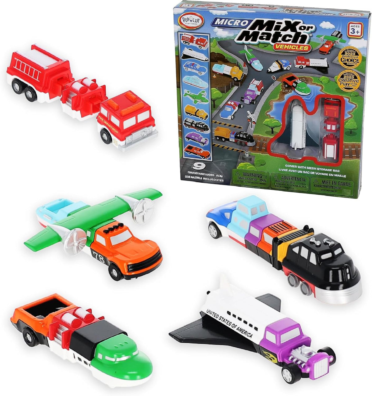 Popular Playthings Micro Mix or Match Vehicles Deluxe 1 magnetic set with 27 pieces
