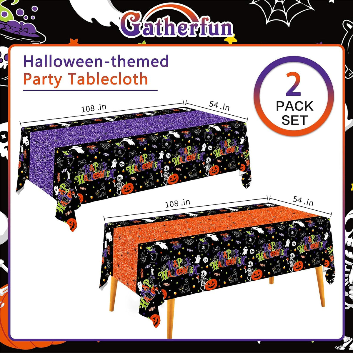 Gatherfun Ice Cream Party Supplies: 2-Pack Ice Cream Birthday Party - Hallooween - image 2