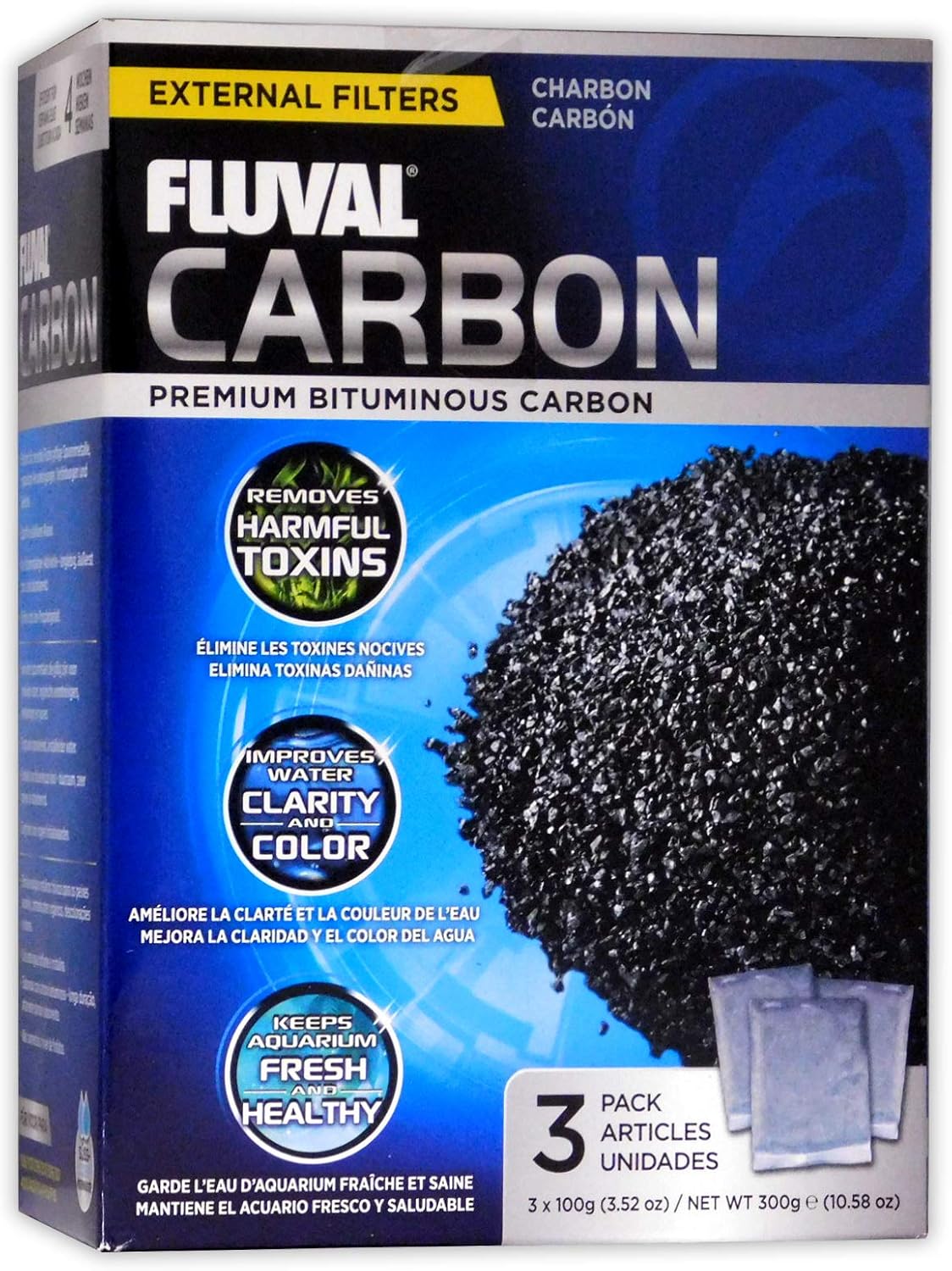 Fluval Carbon Filter Media for Aquariums, 100-gram