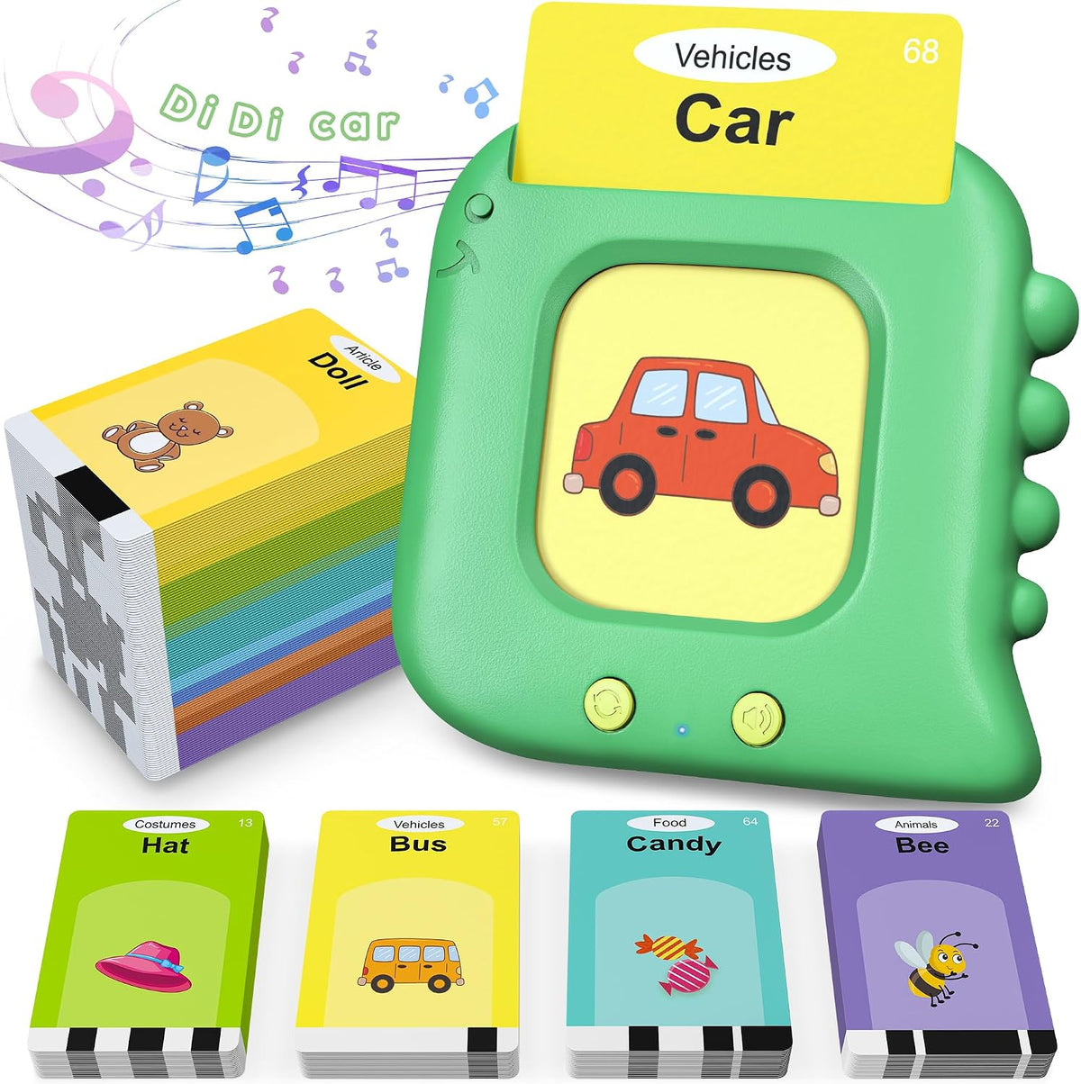 Talking Flash Cards,Kids Toddler Flash Cards with 240 Sight Words – Fun for Kids & Family - Green
