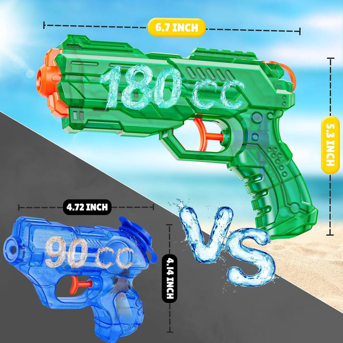 Water Gun Squirter for Kids Squirt Gun 2 Pack – Fun for Kids & Family - 2 Pack: Pink+Green - image 2