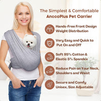 Small Dog Sling Carrier, Hands-Free - Light Heather Gray / Plus - image 2