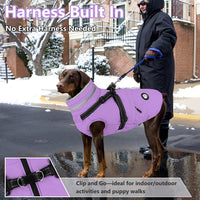 Dogcheer Dog Winter Coat with Harness - Taro Purple / Medium(Chest:20.8", Back:14.1" Neck:14.9") - image 2