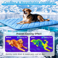 Dog Cooling Mat, Premium Lightweight Pet Cooling Blanket Bed Cover for Dogs, Cat, Puppies | Ice - Medium / Dark blue - image 3