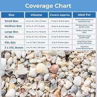 Natural Organic Sea Shell Mulch for Gardens and Landscaping – Decorative and Nutrient-Rich, 0.5–3-Inch Shells, Perfect for Indoor and Outdoor Use (2 CF - 56 L - 60 QTS)