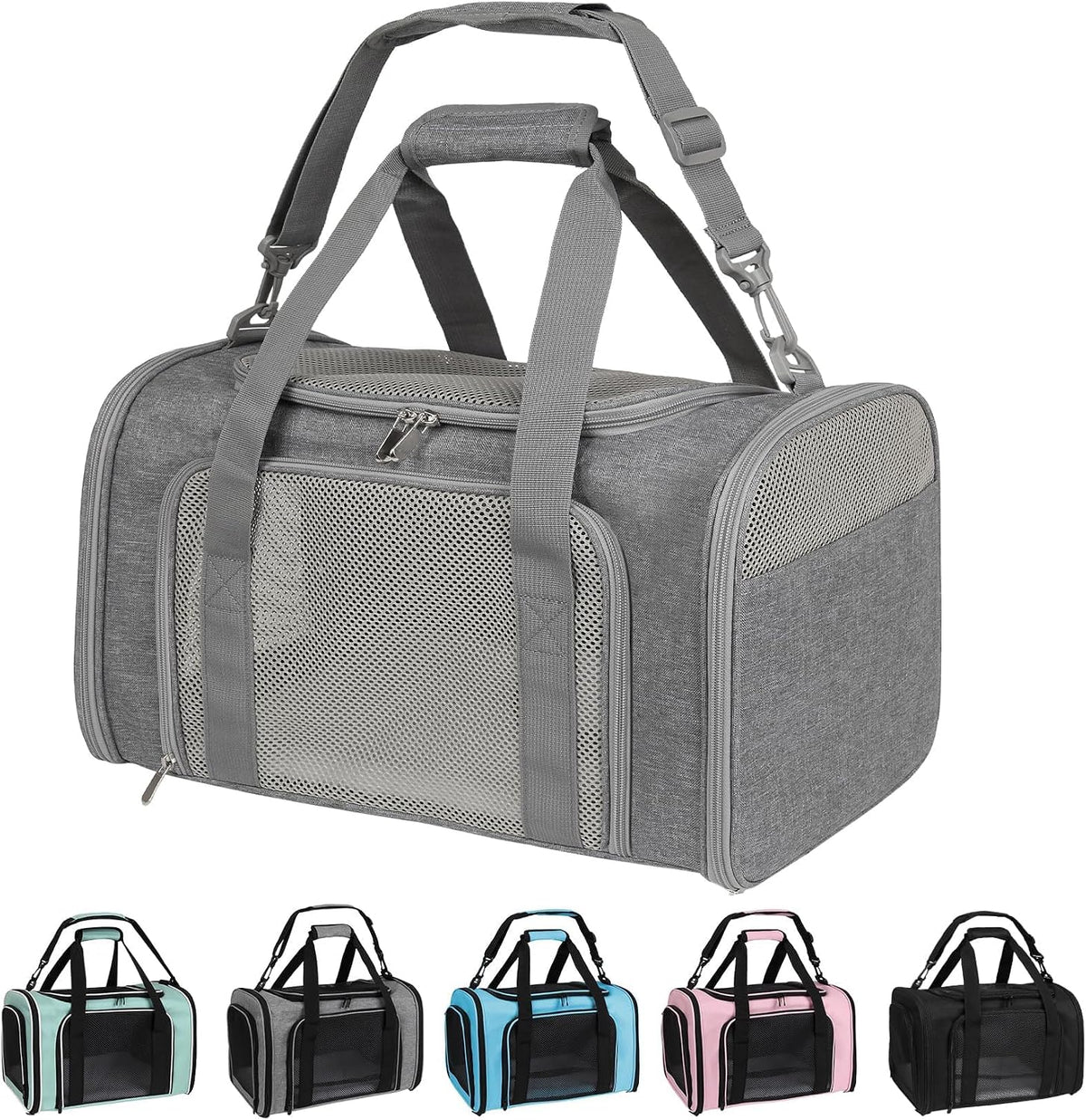 Cat Dog Carriers Soft-Sided - 20.0"L x 13.0"W x 13.0"H / grey