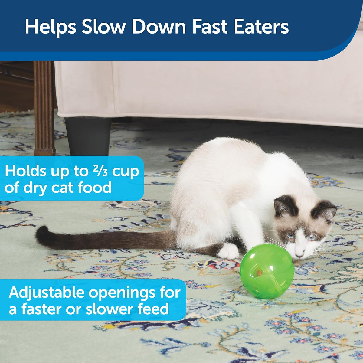 PetSafe Slimcat Feeder Ball Cat Toy - Green / 1 Count (Pack of 1) - image 2