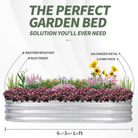 1MORE Galvanized Raised Garden Bed- Planter Garden Boxes Outdoor, Raised Beds for Gardening, 6x3x1ft Metal Garden Bed Kit for Vegetables Flower, Planter Raised Bed with Protective Tape & Tools.Silver