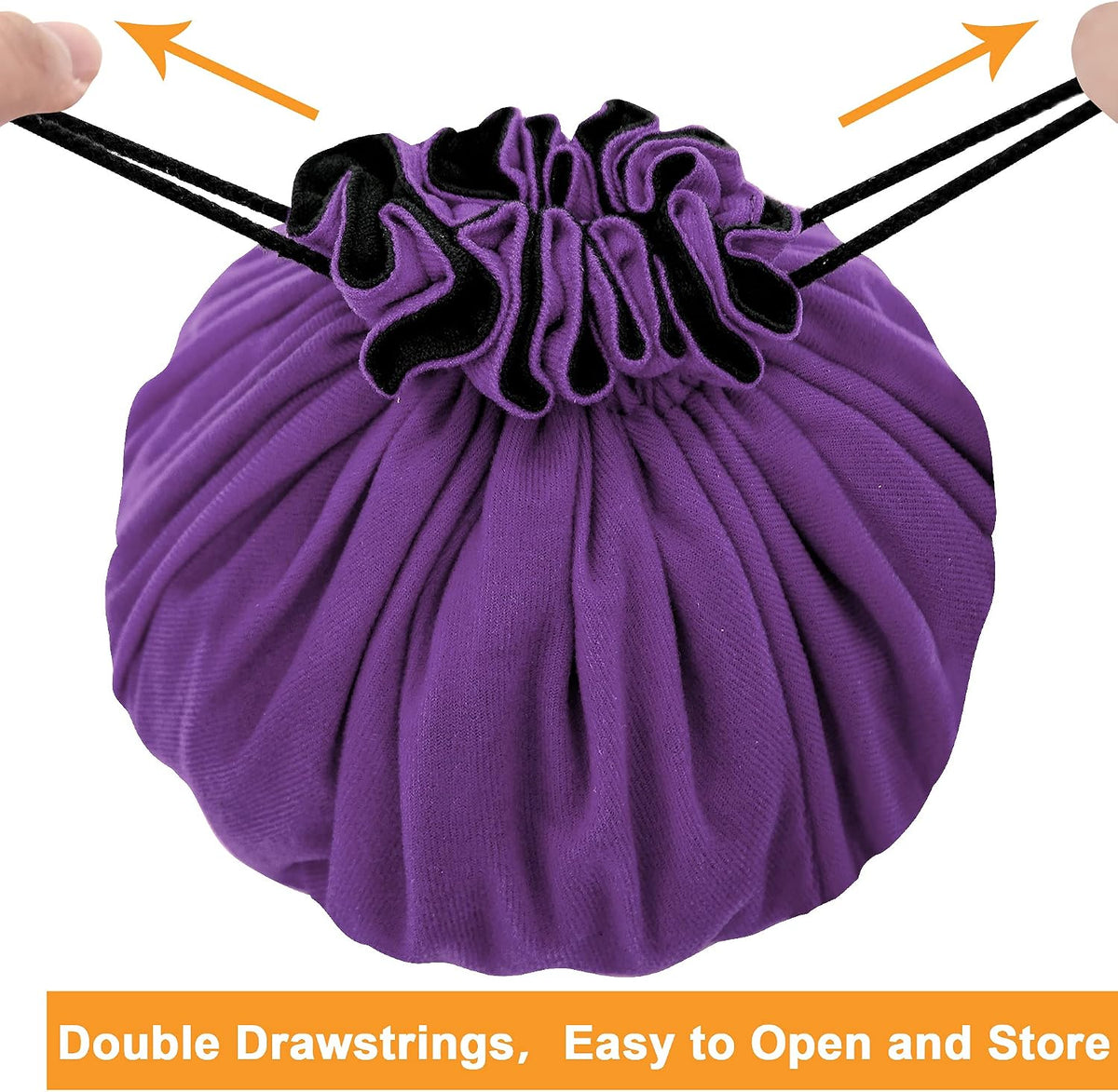 SIQUK Large Dice Bag with Pockets Big Capacity Dice Bag Drawstring - Dark Violet - image 4