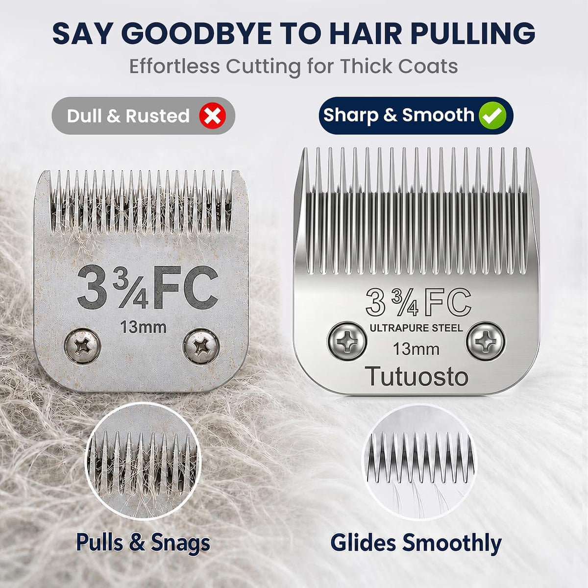 3 Pack 10 Clipper Blade Compatible with Andis - 3¾FC - image 3