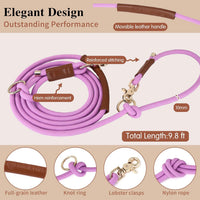 Hands Free Multifunctional Dog Leash for 1 or 2 Dogs - Opera Mauve - image 2