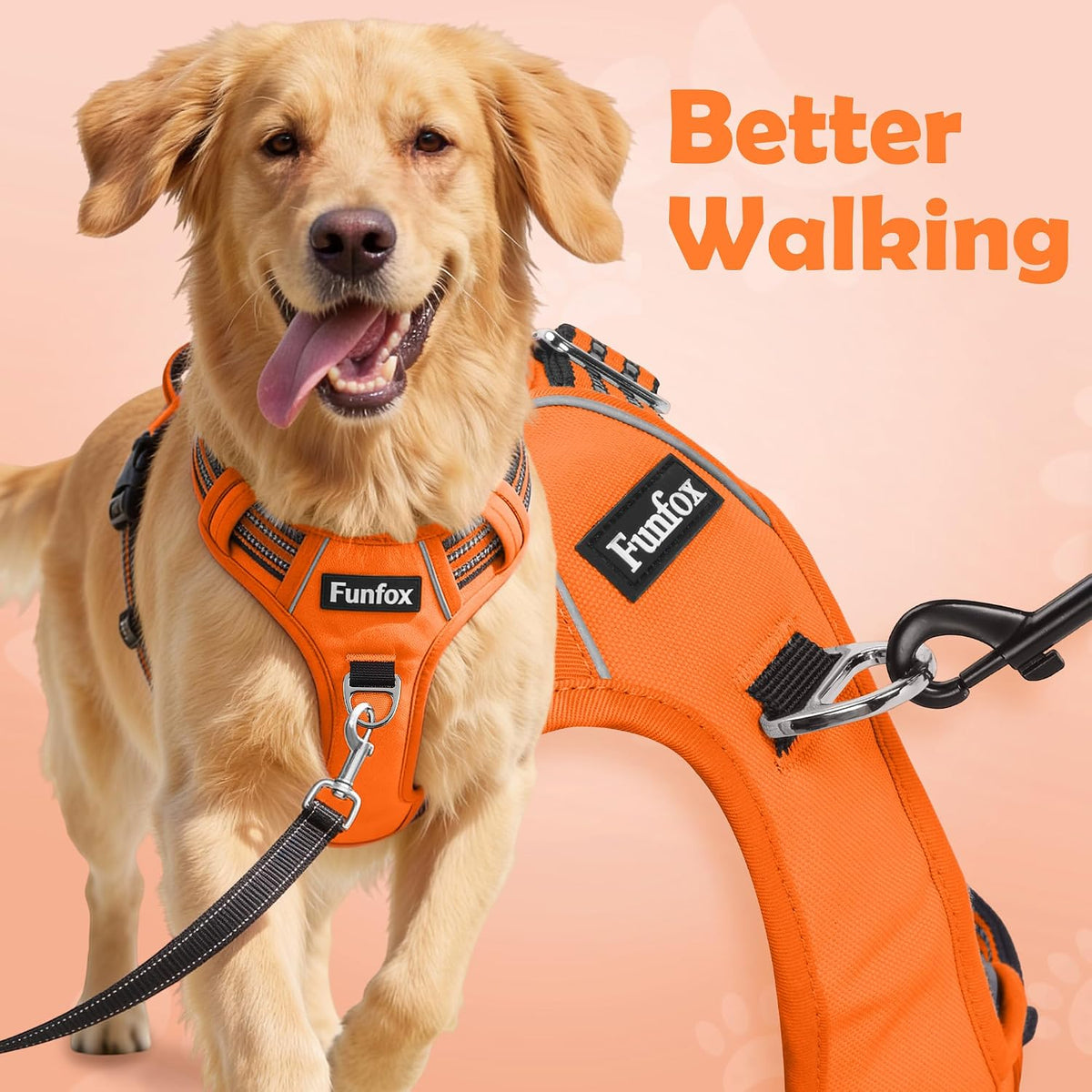 Funfox Dog Harness Medium Sized Dog - Orange / Small - image 3