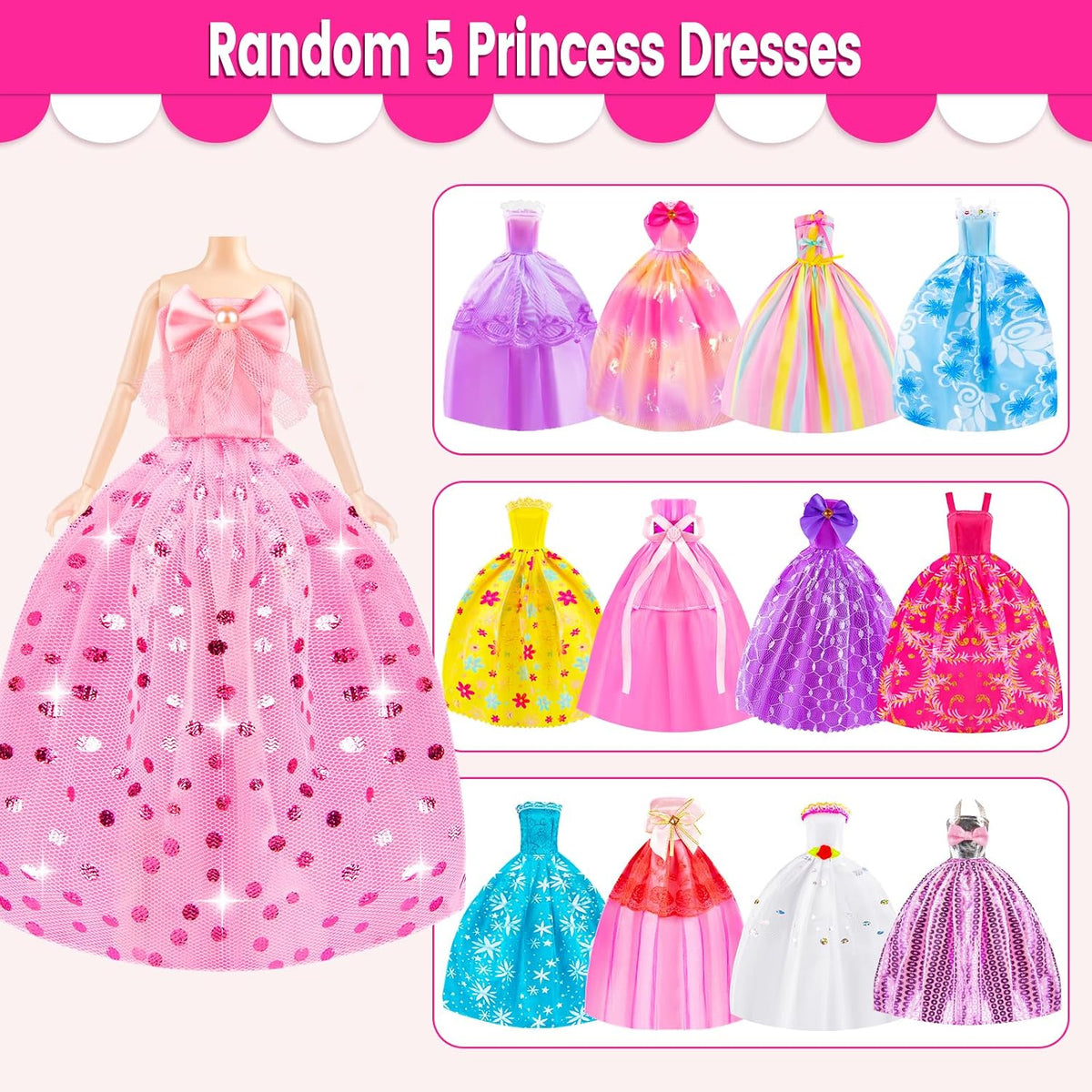 TQRAZ 76 Pcs Doll Car Playset Clothes and Accessories with 11.5 Inch - 110 pcs - image 2