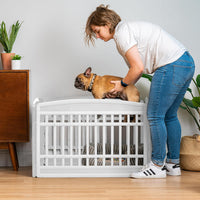 IRIS USA 4-Panel Dog Playpen, Pet Enclosure - White / 4 Panel – 24" H - image 4