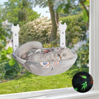 2-Pack Large Cat Window Perch, Cordless Foldable Cat Hammock – Essentials for Cats - Grey Deep Perch / 1 Pack - M