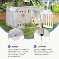 DUMOS Plastic Dog Playpen - White / 4 Panel / 24IN - image 3