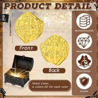 Hanaive 100 Pcs Metal Pirate Treasure Coins - Gold / Irregular - image 2