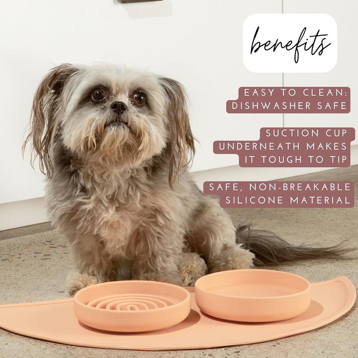 The Perfect Dish, Silicone Dog Bowl for Food & Water - Terracotta / Small (6” Across x 1.25” Tall) - image 2