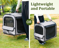 Dog Car Carrier Light Weight 24×17.7×20.5in - Gray(Expandable) / 24.0"L x 17.7"W x 20.5"H - image 2