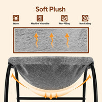 Raised Cat Hammock Bed, Pet Bed for for Indoor Cats - Gray / Plush - image 4