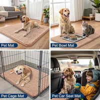 Smiry Dog Door Mat for Muddy Paws 30x20, Absorbs Moisture and Dirt Doormat, Non-Slip Washable Quick Dry Chenille Front Door Mat Indoor Entrance, Entryway Carpet for Inside Floor, Peach