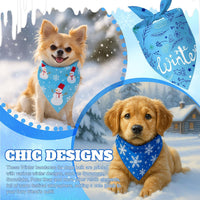 Preboun 100 Pcs Fall Paw Print Dog Bandanas Bulk - Winter / 25.6 x 17.7 x 17.7 Inch - image 4