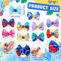 Tondiamo 100 Pack Halloween Dog Hair Bows Ghost Pattern Rubber Bands – Essentials for Dogs - Tie Dye - image 2