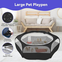 Pawaboo 5-in-1 Chicken Brooder Box for Chick Starter Kit, Includes Pet Cage Tent, Chicks Perch, Chicks Feeder, 1.1L Chick Waterer, Baby Chicken Supplies (Brooder Set), Black