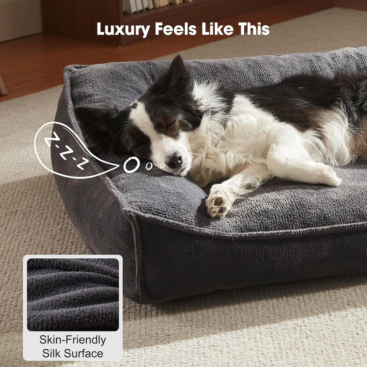 FURTIME XL Orthopedic Dog Bed Large Sized Dog - Grey / 35"L x 25"W x 8"Th - image 3