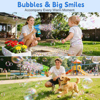 Zerhunt bubble gun for kids 2 pack, blue and red, with bubble solution bottles - view 6