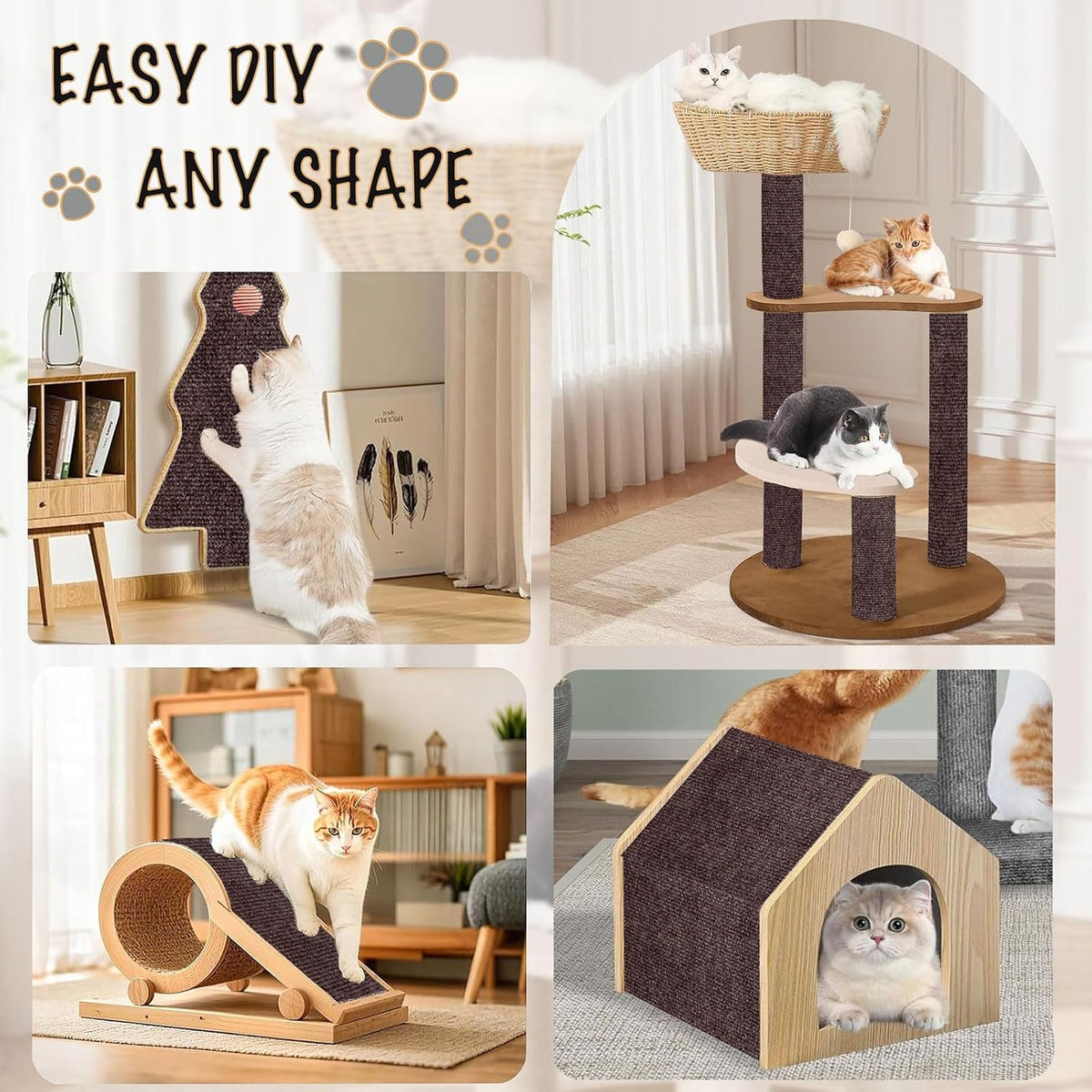 Self-Adhesive Cat Scratching Mat - Brown / 78.7"X15.8" - image 3