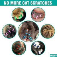 10x Colors / 100 pcs Cat Nail Caps | Cat Claw Covers with Adhesives and Applicators | Alpha (L)