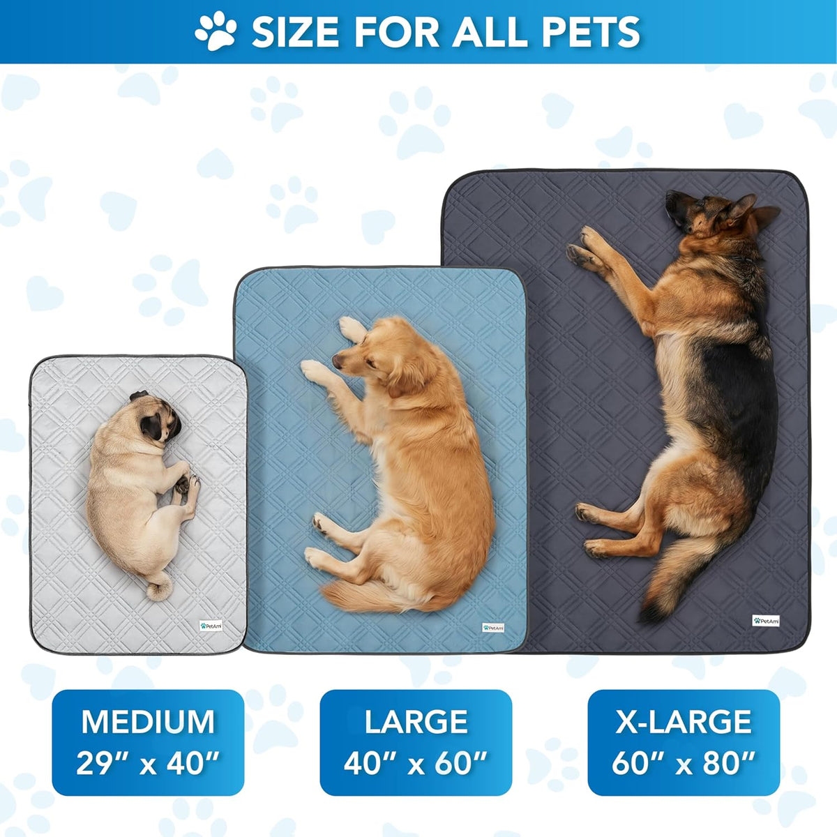 PetAmi Waterproof Dog Cooling Mat Pet Pad for Crate Couch Bed - Light Blue / Large (40x60) - image 2