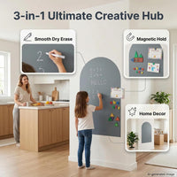 Qiytecno magnetic arch wall decal in quiet gray with chalk drawing - view 9