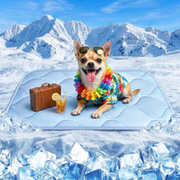 Dog Cooling Mat for Large Dogs - Ice Blue Wave Stitching / Small