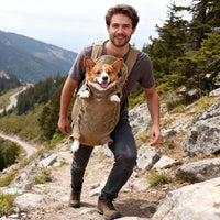 FLAdorepet Tactical Dog Backpack Carrier Front Back Bag for Medium - khaki / 28.0"L x 15.7"W x 5.0"H - image 3