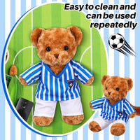 2 Pcs Rainbow PJ's Bear Clothes Outfit Stuffed Animal - Soccer / Blue White - image 4