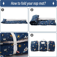 Bunnikins & Clover Toddler Nap Mat with Removable Pillow - Spaceship - image 2