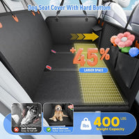 Back Seat Extender for Dogs, Dog Car Seat Cover for Back Seat with Hard Bottom,Waterproof Hammock for Car Pet Backseat Protector,Upgraded PU Leather Material for Car & SUV(Holds 400lbs)