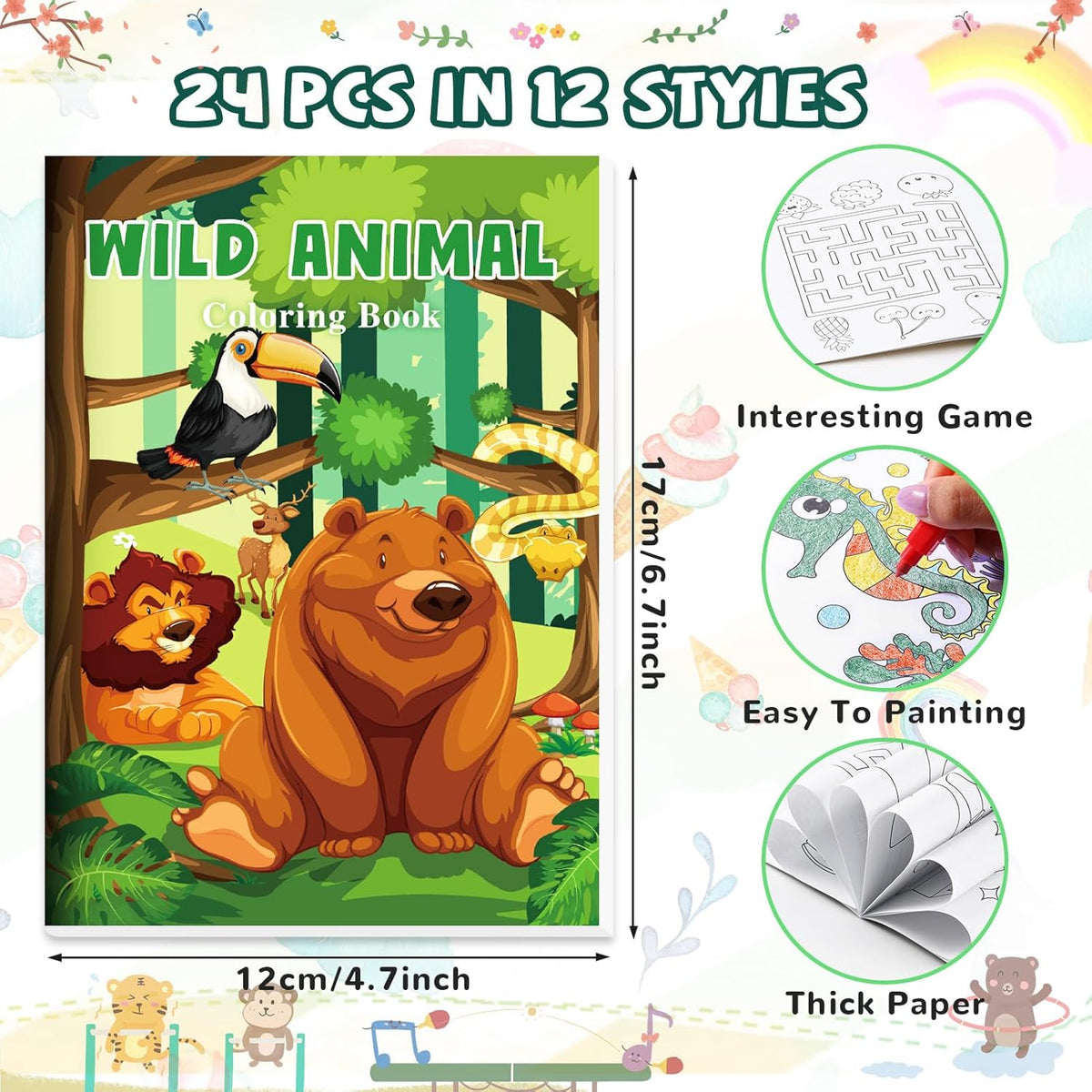 BenLouis Mini Coloring Books Bulk for Kids Ages 4-8-12 （24pcs Classic） – Fun for Kids & Family - 24 / Assorted - image 2