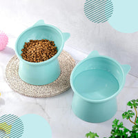 Zhehao 2 Pcs Elevated Cat Bowl Set, Tilted 15° - Cat Ears / Light Green - image 4
