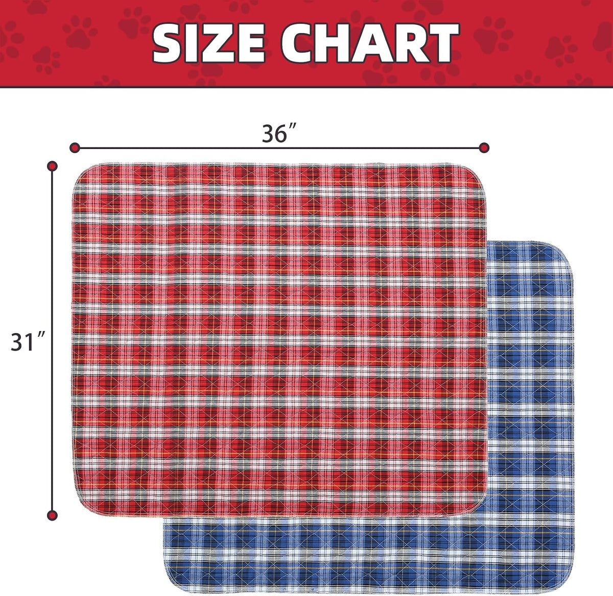 Dog Grass Pad with Washable Pee Pads for Puppy Potty Tray - Red & Blue / 31" x 36" (2 Pack) - image 2