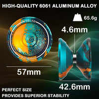 W07 yoyo Professional Metal Trick Yoyo Responsive & Unresponsive – Fun for Kids & Family - 7-Black Green Yellow 1 - image 3