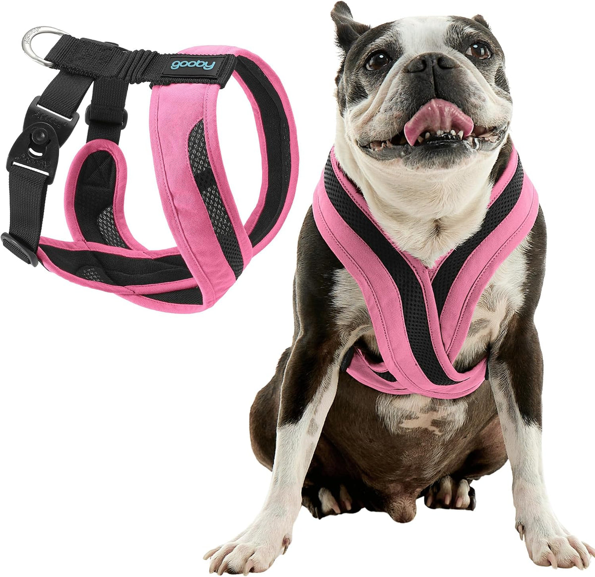Gooby Comfort X One Dog Harness, Choke-Free - Small Chest (13.75-17") / Flamingo Pink