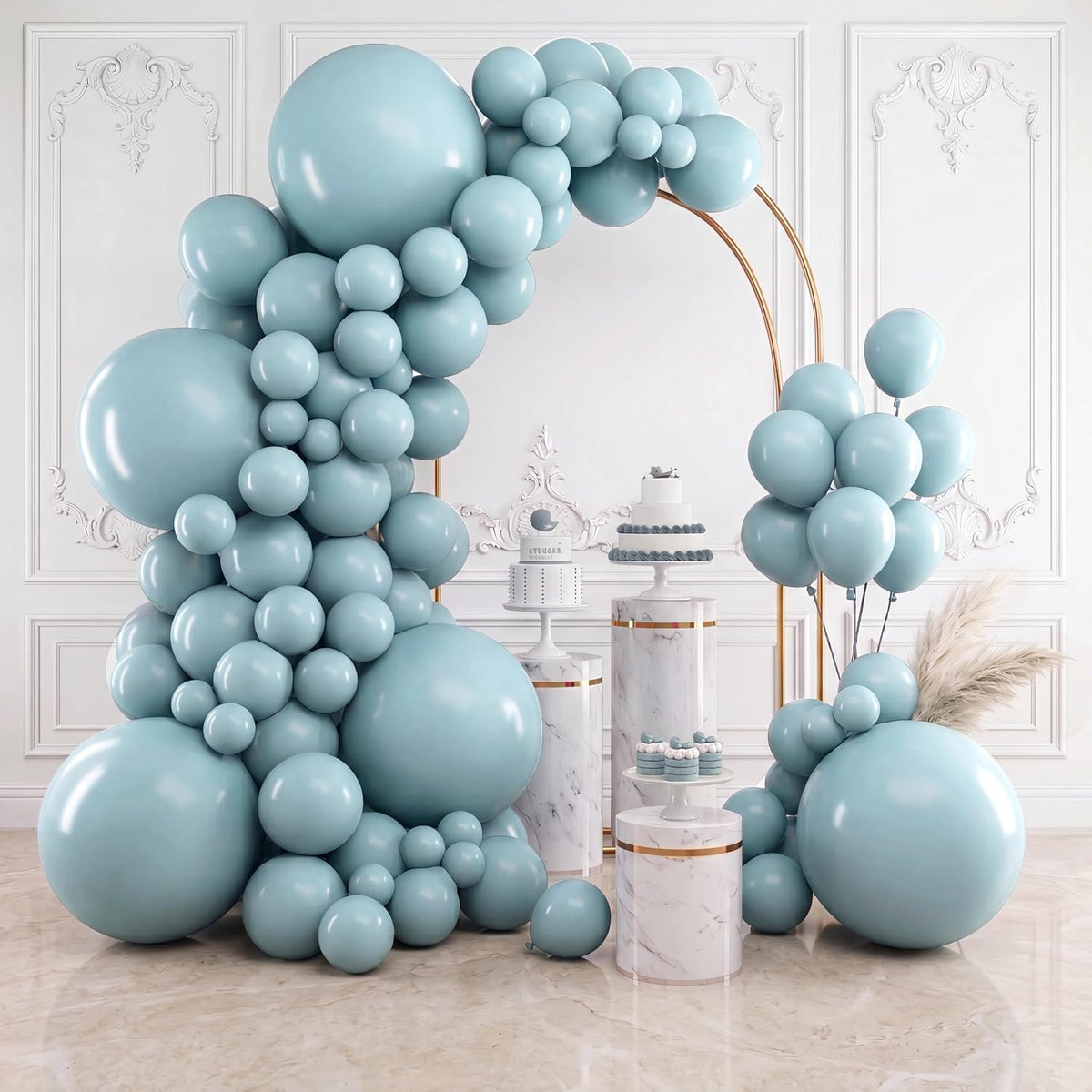 RUBFAC Balloons Black Balloon Arch for Black Birthday Decorations - Haze Blue