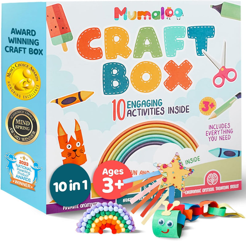 Mumaloo Arts and Crafts Kit for Kids, 10 Projects Ages 4, 8 - Original
